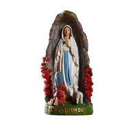 Blessed Mother Outdoor Statue - Virgin Mary Statues Our Lady of Lourdes with St Bernadette and Lamb Resin Figures | Religious Sculpture Catholic Church Indoor Ornaments