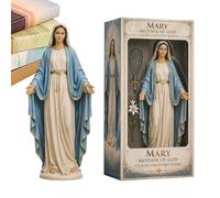 Blessed Mother Statue Figurine, Religious Virgin Mary Sculpture, Catholic Devotional Home Decor, Sacred Prayer Display Ornament, Spiritual Faith Altar Piece, for Home Church Shrine Prayer Room