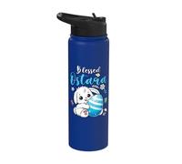 Blessed Ostara Wicca Wiccan Happy Easter Eostre Ostara Hare Stainless Steel Insulated Water Bottle