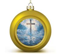 Blessed over The Ocean Funny Christmas Ball Ornaments Plastic Hanging Xmas Tree Baubles 2.4 Inch Holiday Decor
