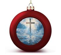 Blessed over The Ocean Funny Christmas Ball Ornaments Plastic Hanging Xmas Tree Baubles 2.4 Inch Holiday Decor