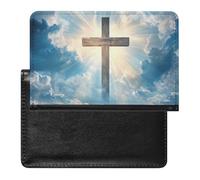 Blessed Over The Ocean Printed Passport Holder Cover PU Leather Travel Waterproof Slim Passport Wallet for Airport