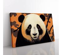 Blessed Panda Canvas Wall Art Print Ready to Hang, Framed Picture for Living Room Bedroom Home Office Décor, 76x50 cm (30x20 Inch)