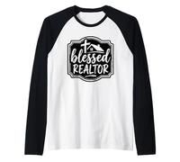 Blessed Realtor Faith Real Estate Agent House Raglan Baseball Tee