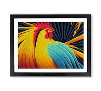 Blessed Rooster H1022 Framed Print for Living Room Bedroom Home Office Décor, Wall Art Picture Ready to Hang, Black A4 Frame (34 x 25 cm)