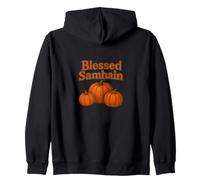 Blessed Samhain Autumn Witchy Vibes Ancestral Magic Zip Hoodie