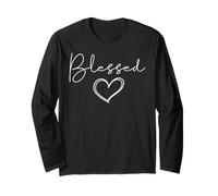 Blessed T-Shirt for Women Cute Heart Graphic Long Sleeve T-Shirt