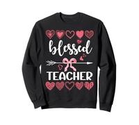 Blessed Teacher Coquette Aesthetic Bows, Arrow, & Love Heart Sweatshirt