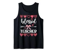 Blessed Teacher Coquette Aesthetic Bows, Arrow, & Love Heart Tank Top