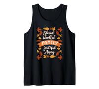 Blessed Thankful Family Grateful Happy Thanksgiving Autumn Tank Top