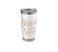 Blessed to be a Nana Inspirational Typography Joyful Stainless Steel Insulated Tumbler