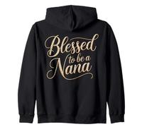 Blessed to be a Nana Inspirational typography Joyful Zip Hoodie
