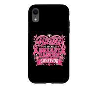 Blessed To Be Called Breast Cancer Survivor Pink Butterfly Case for iPhone XR