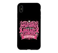 Blessed To Be Called Breast Cancer Survivor Pink Butterfly Case for iPhone XS Max