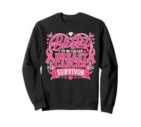 Blessed To Be Called Breast Cancer Survivor Pink Butterfly Sweatshirt