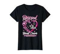 Blessed to Be Called Breast Cancer Survivor Pink Butterfly T-Shirt