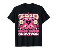 Blessed to Be Called Breast Cancer Survivor Pink Butterfly T-Shirt