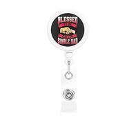 Blessed to Be Called Dad Retractable Badge Holder Reel Clip Id Card Holder forNurse Student Office Worker