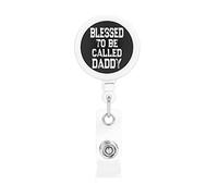 Blessed to Be Called Dad Retractable Badge Holder Reel Clip Id Card Holder forNurse Student Office Worker