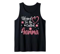 Blessed to Be Called Gamma Flower Heart Cute Mother's Day Tank Top