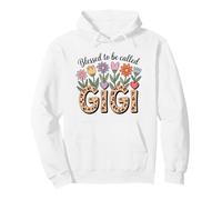 Blessed to Be Called Gigi Floral Mother's Day Leopard Hearts Pullover Hoodie