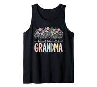 Blessed to Be Called Grandma Floral Design Tank Top