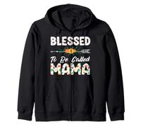 Blessed To Be Called Mama Floral Parent Motherhood Women Zip Hoodie
