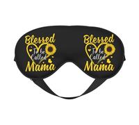 Blessed to Be Called Mama Sunflower Heart Eye Mask Sleep Mask Light BlockBlindfold Night Eyes Cover Soft Pressure-Free Eyeshade with Elastic Strap for Home Travel Office Nap Yoga