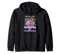 Blessed To Be Called Mom And Grandma Cute Flowers Mother's Zip Hoodie