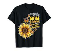 Blessed to Be Called Mom and Grandma Sunflower Leopard Mom T-Shirt