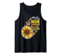 Blessed to Be Called Mom and Grandma Sunflower Leopard Mom Tank Top