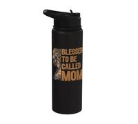 Blessed to Be Called Mom Proud Black Mom Melanin African Stainless Steel Insulated Water Bottle
