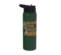 Blessed to Be Called Mom Proud Black Mom Melanin African Stainless Steel Insulated Water Bottle
