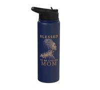 Blessed to Be Called Mom Proud Black Mom Melanin African Stainless Steel Insulated Water Bottle