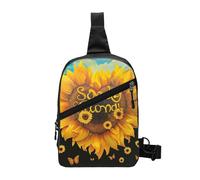 Blessed to Be Called Nana Sunflower Printed Chest Bag Shoulder Sling Bag for Men Women, Foldable Outdoor Crossbody Chest Packs Sport Daypacks