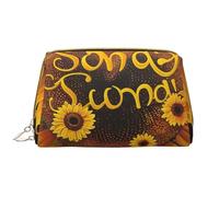 Blessed to Be Called Nana Sunflower Printed Cosmetic Bags for Women Mom, Large PVC Leather Travel Makeup Bag Cute Gifts Toiletry Bag with Zipper