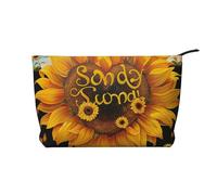 Blessed to Be Called Nana Sunflower Printed Makeup Bag Corduroy Travel Cosmetic Bags Cosmetic Case Toiletry Bag Organizer for Women Mom Girls