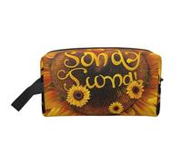 Blessed to Be Called Nana Sunflower Printed Makeup Bag Travel Portable Cosmetic Bag Large Capacity Makeup Case Toiletry Handbag Organiser for Women