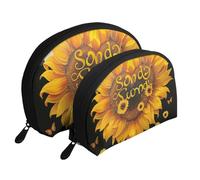 Blessed to Be Called Nana Sunflower Printed Makeup Bags 2-Piece Portable Shell Travel Toiletry Bag Cosmetic Organizer Bag for Women