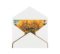 Blessed to Be Called Nana Sunflower Printed Pearl Paper Greeting Card, White - Folded Blank Cards with Gold Trim for Weddings, Birthdays, Christmas