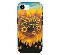 Blessed to Be Called Nana Sunflower Printed Phone Case for iPhone 16 E, Ultra Slim Scratch-Resistant Shockproof Black TPU Phone Case Cover with Wireless Charging, Anti-Yellowing
