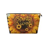 Blessed to Be Called Nana Sunflower Printed Travel Cosmetic Bags with Gold Zipper Makeup Organizer Cosmetic Case Toiletry Bag for Women Mom Girls