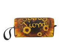 Blessed to Be Called Nana Sunflower Printed Travel Makeup Bag Portable Cosmetic Bag Makeup Case Toiletry Handbag Organiser for Women