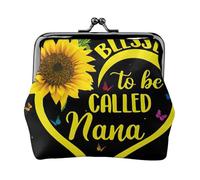 Blessed to Be Called Nana Sunflower Printing Lightweight Coin Purse, Minimalist Wallet for Coffee Runs and Local Outings
