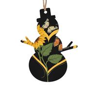 Blessed to Be Called Nana Sunflower Wooden Christmas Ornament Snowman Shape Personalized Hanging Ornament Pendant Decoration for Xmas Tree Holiday Party Home Farmhouse Decor 2 PCS