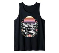 Blessed to Be Called Nanny Floral Design Tank Top