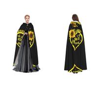Blessed to Be Called Sunflower Print Halloween Hooded Cloak for Men Women | Blessed To Be Called Sunflower Print Halloween Robe Cape With Hood Medieval Cosplay Wizard Witch Costumes