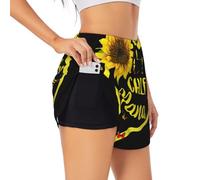 Blessed to Be Called Sunflower Women's Athletic Shorts Summer Daily Leisure Jogging Cycling Outdoor Exercise Black