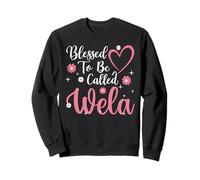 Blessed To Be Called Wela Flower Heart Cute Mother's Day Sweatshirt