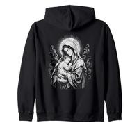 Blessed Virgin Mary Holding Baby Jesus Sacred Zip Hoodie